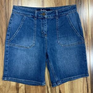 Boden The Karin Denim Short Blue Bohemian Casual Summer  Womens 4 Mid Rise Boho